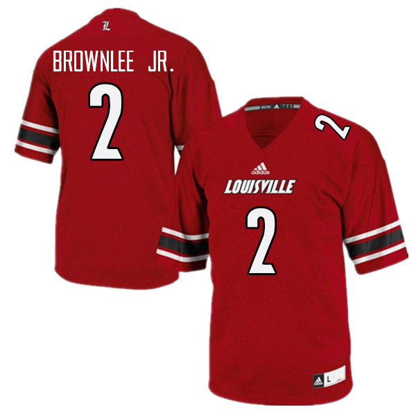 Men #2 Jarvis Brownlee Jr. Louisville Cardinals College Football Jerseys Stitched Sale-Red